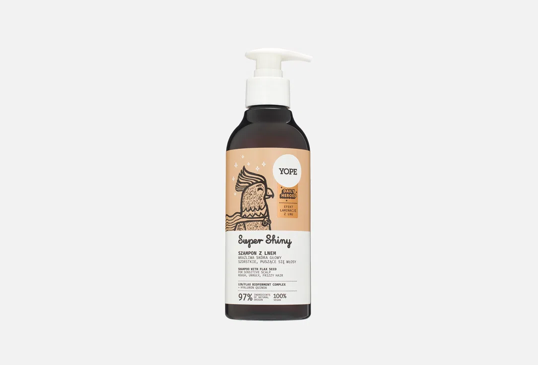 YOPE Шампунь для волос Super shiny Лен 300мл