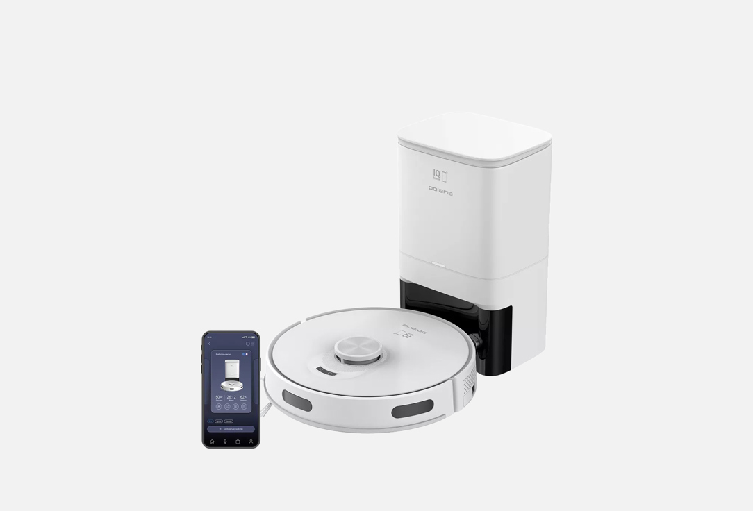 Робот-пылесос Polaris PVCRDC 5002 Wi-Fi IQ Home, для сухой и влажной уборки, белый