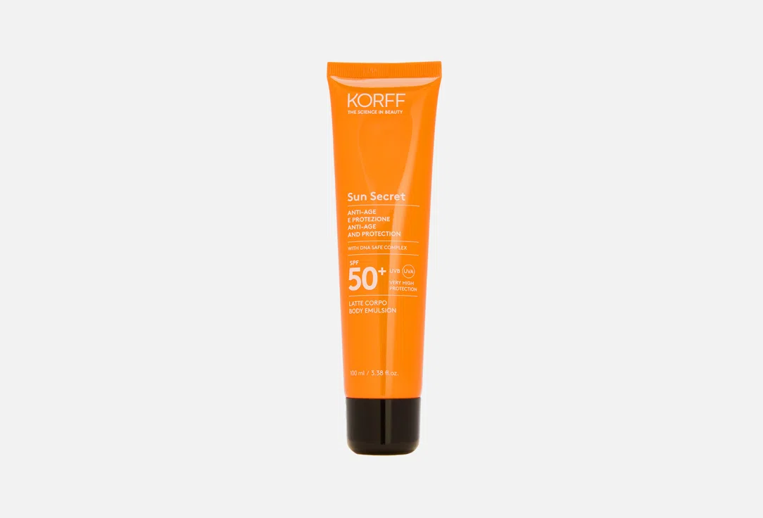 Солнцезащитная эмульсия для тела KORFF "Sun Secret ANTI-AGE AND PROTECTION BODY EMULSION SPF 50+"
