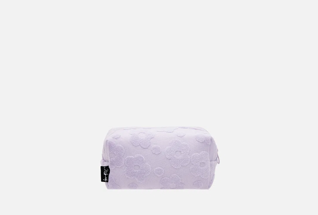 Косметичка FOR ME by gold apple, фиолетовая в цветочек, 9,5х19 см