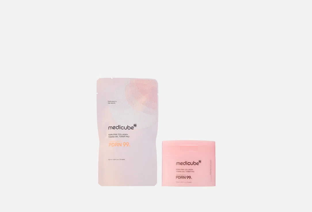 MEDICUBE Тонер-пэды для лица PDRN pink collagen toning gel