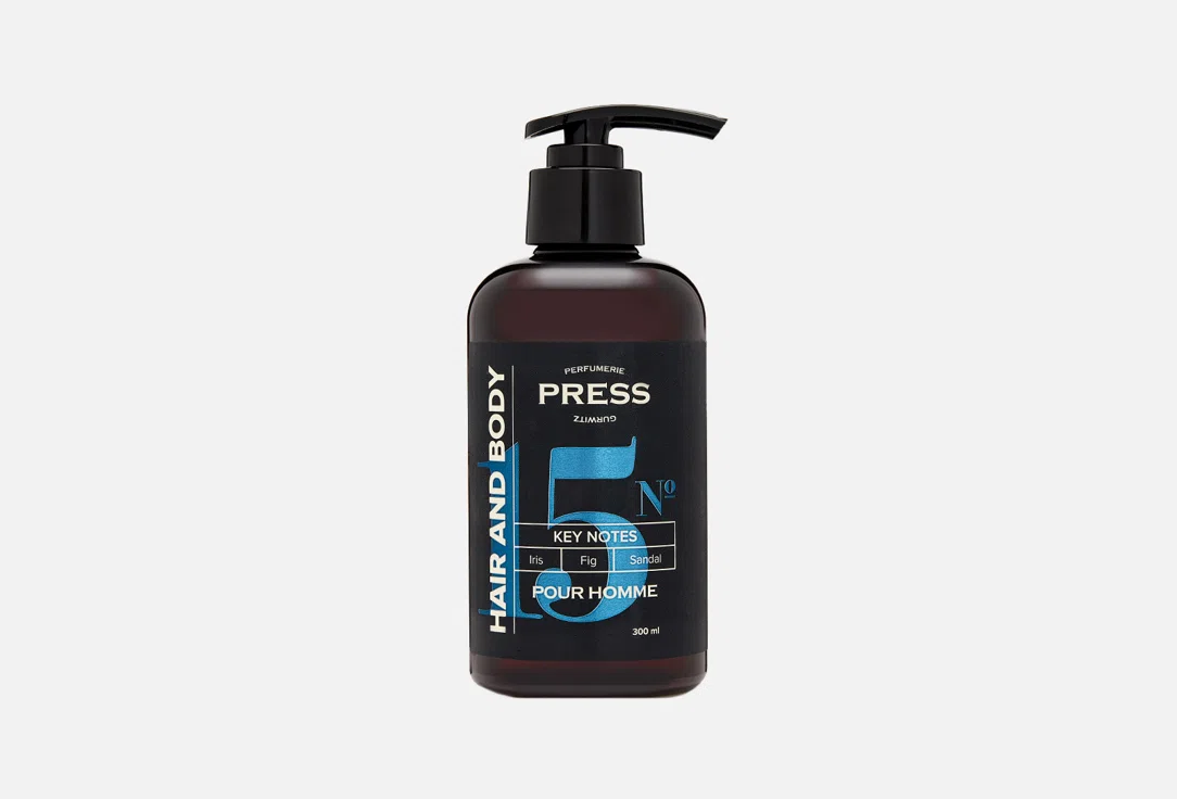 Шампунь-гель 2-в-1 для волос и тела Press Gurwitz Perfumerie №15, 300 мл, для мужчин