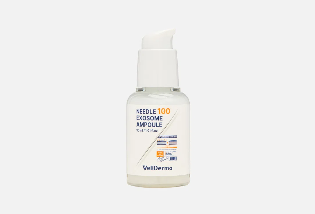 Сыворотка для лица с экзосомами и микроиглами-спикулами WellDerma Needle 100, 30 мл