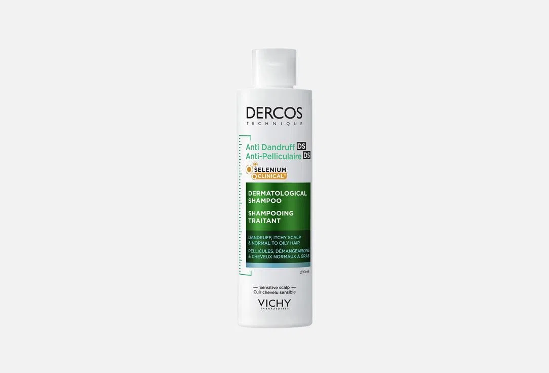 Шампунь против перхоти Vichy Dercos для нормальных и жирных волос, 200 мл