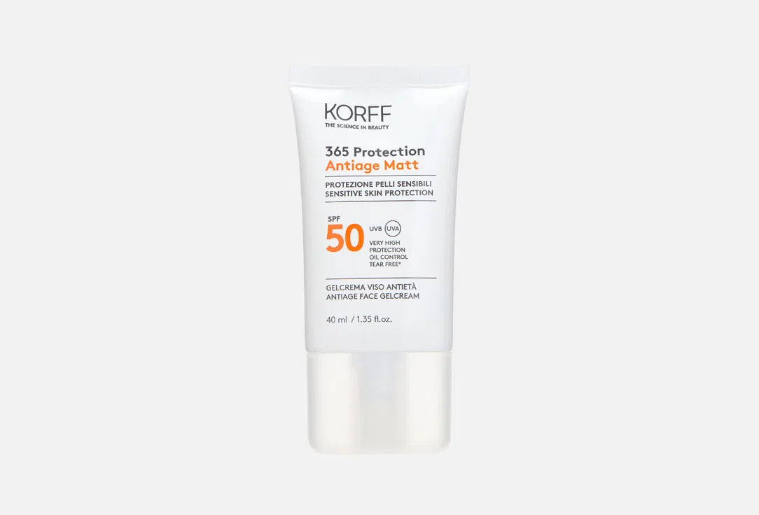 KORFF Гель-крем для лица Матирующий Солнцезащитный SPF50 40мл
