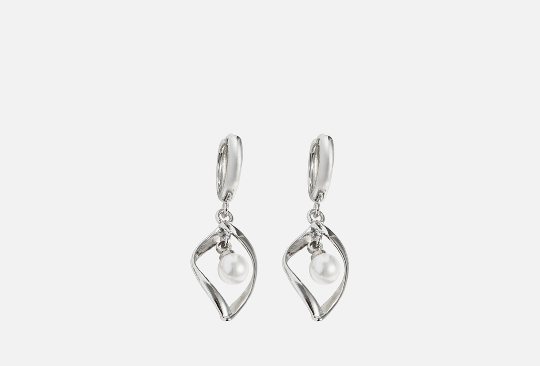 Серьги Настроение женщины с искусственным жемчугом, латунь