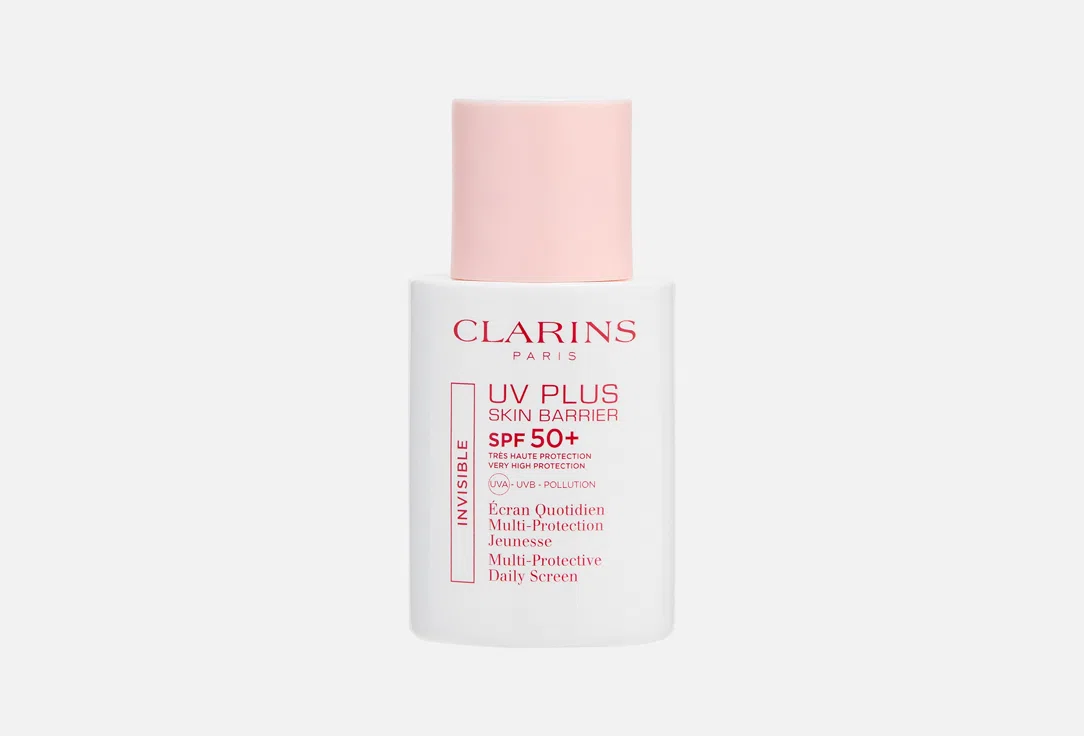 Солнцезащитный флюид для лица Clarins UV Plus Skin Barrier SPF 50+, Clear, 30 мл