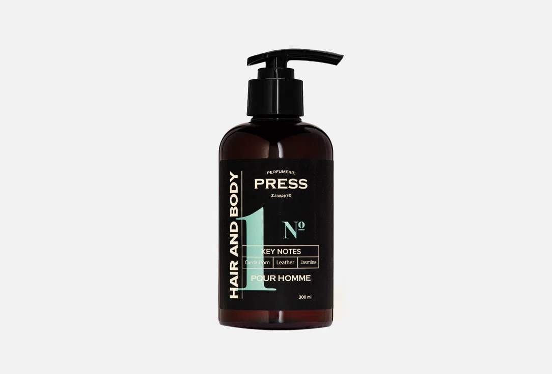 PRESS GURWITZ PERFUMERIE Шампунь-гель для волос 2в1 №1 Кардамон/кожа/жасмин 300мл