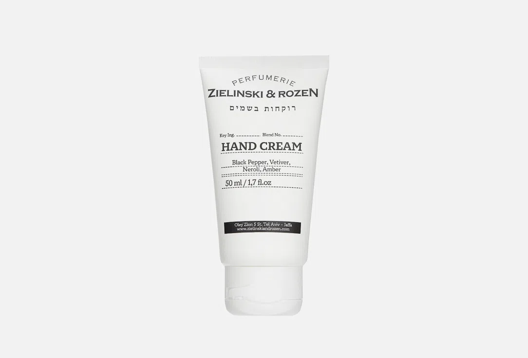 Парфюмированный крем для рук ZIELINSKI & ROZEN Black Pepper, Vetiver, Neroli, Amber, 50 мл