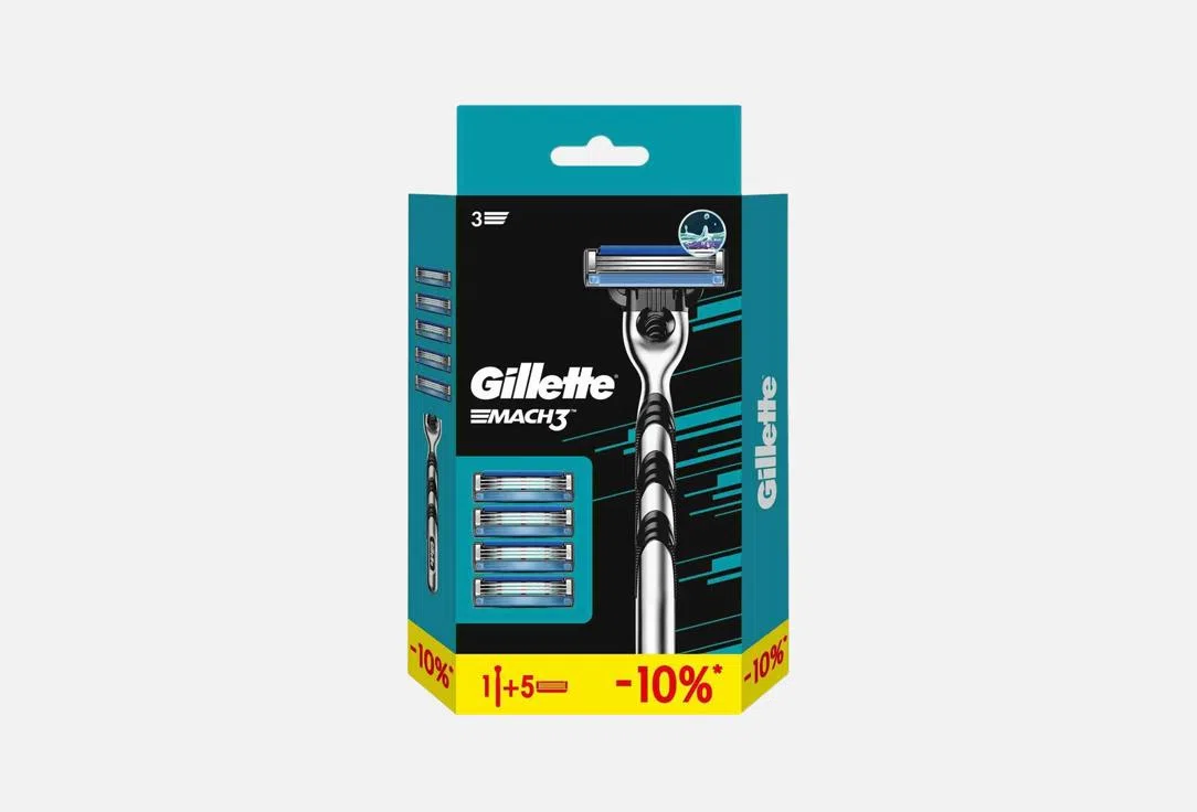 Бритвенный станок Gillette Mach3, 3 лезвия