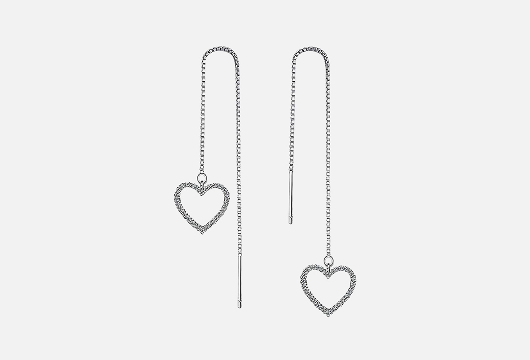 Серьги-протяжки Настроение женщины, с кристаллами Swarovski, посеребренные