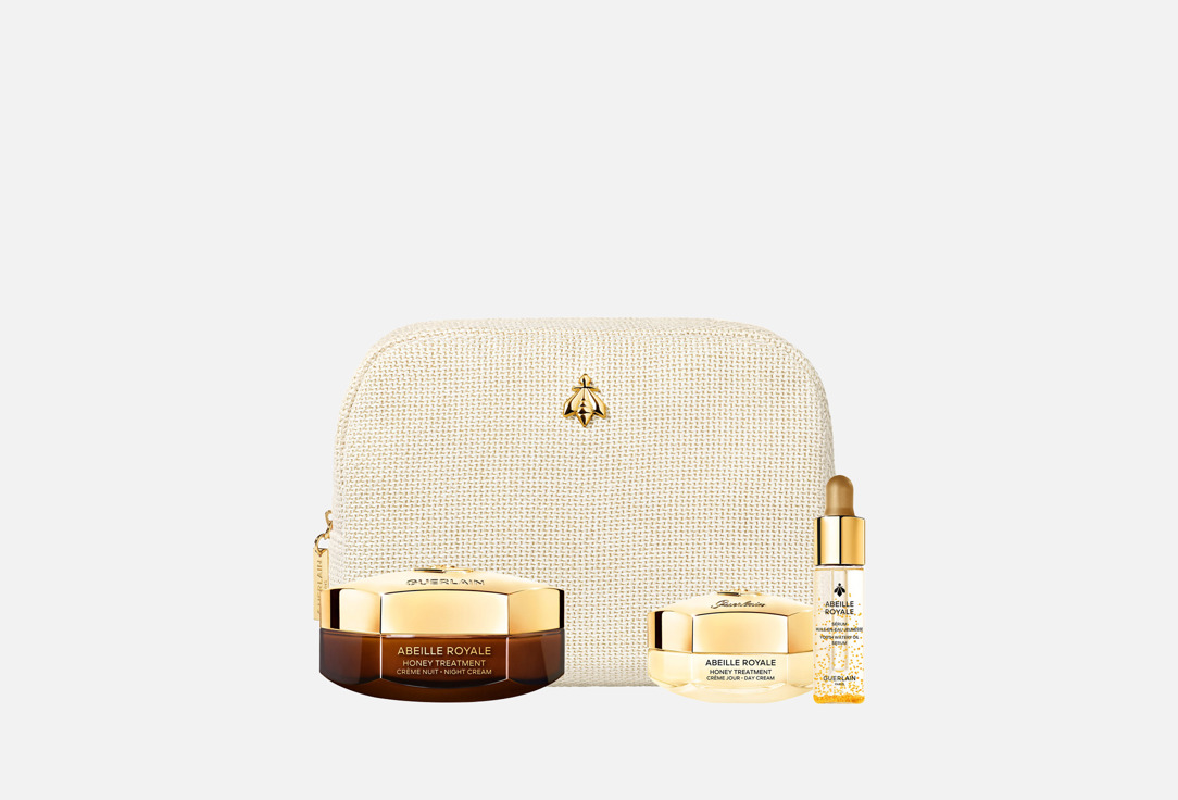 Набор уходовой косметики для лица Guerlain Abeille Royale: ночной крем 50 мл, дневной крем 15 мл, сыворотка 5 мл