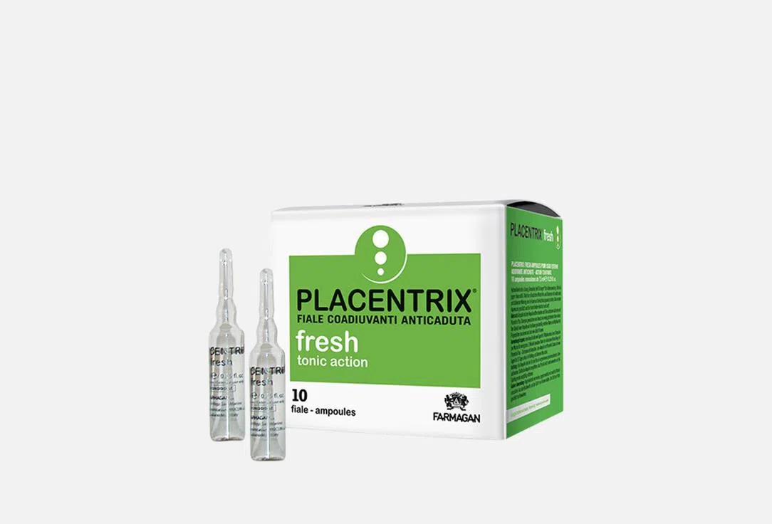 Тонизирующий лосьон против выпадения волос Farmagan Placentrix Fresh, 10 ампул × 7,5 мл
