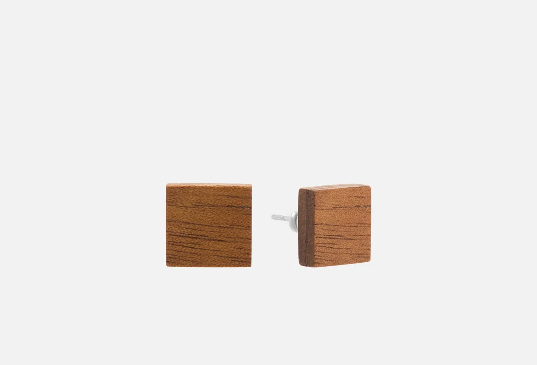 Серьги женские Natura Natura-1/6 Орех из дерева, светло-коричневые