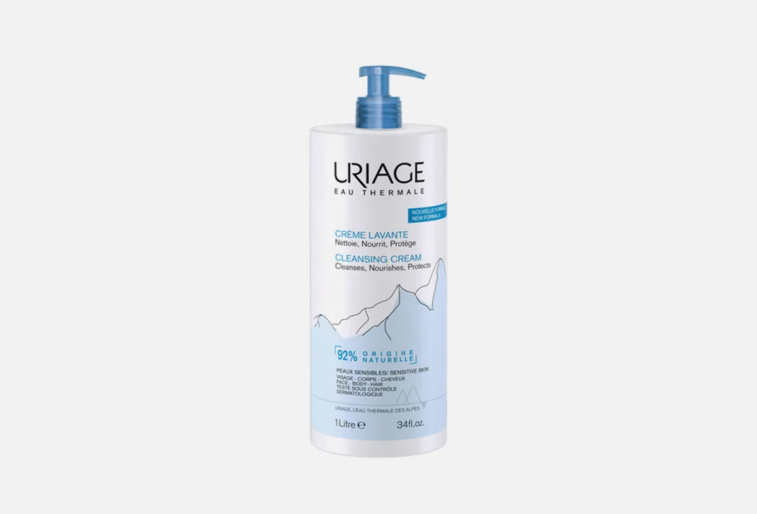 Очищающий пенящийся крем для чувствительной кожи Uriage, 1 л