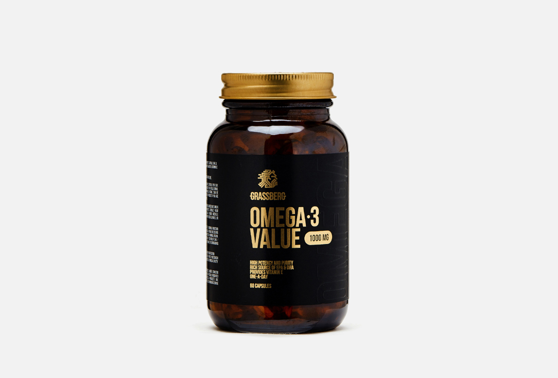 Омега-3 Grassberg Omega-3 Value 30%, 1000 мг, 60 капсул