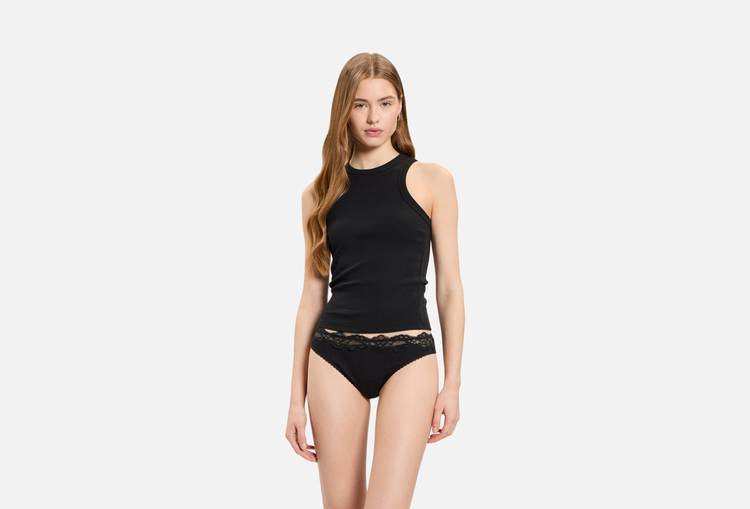Майка женская Innamore Basic Rib ITD22165, черная, размер 5 (L)