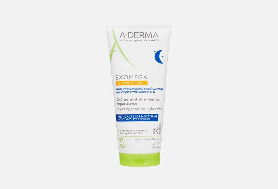 A-DERMA Крем-эмолент для тела Ночной Exomega control 200мл