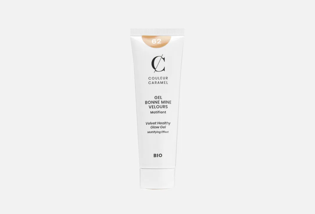 Вельветовая гелевая тональная основа Couleur Caramel 62 Золотисто-бежевый, 30 мл