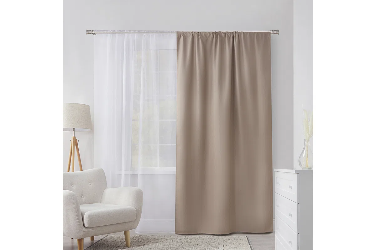 Штора блэкаут Micasa Harper, 145 × 260 см, бежевая